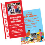 Family reunion theme invitations and favors